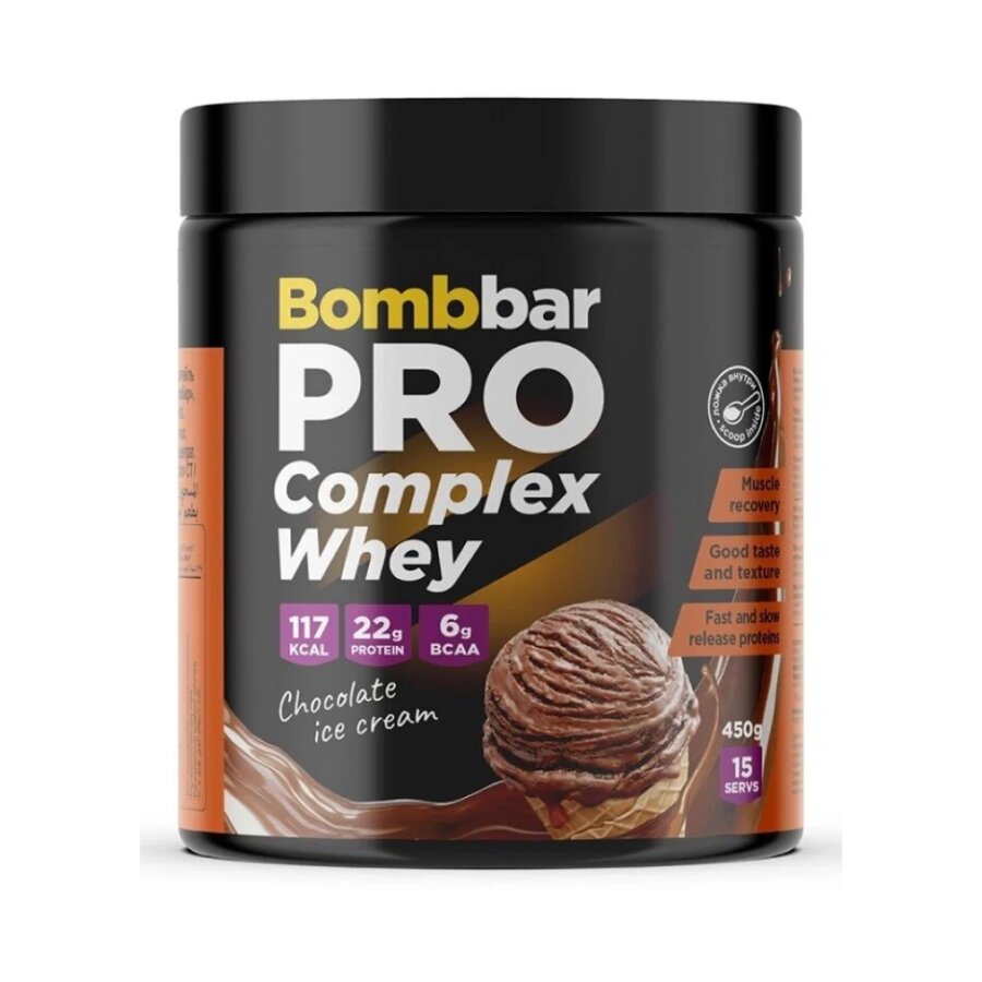 Коктейль многокомпонентный Бомбар (BombBar) pro complex whey шоколадный пломбир 450 г
