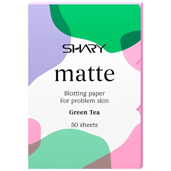 Салфетки Shary матирующие для проблемной кожи лица зеленый чай 50 шт.