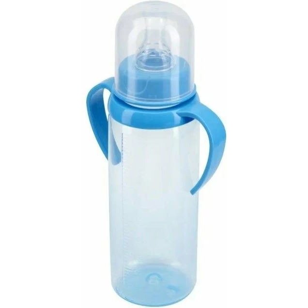 Бутылочка для кормления Курносики арт.11133 с ручками и силиконовой соской молочной 250 мл