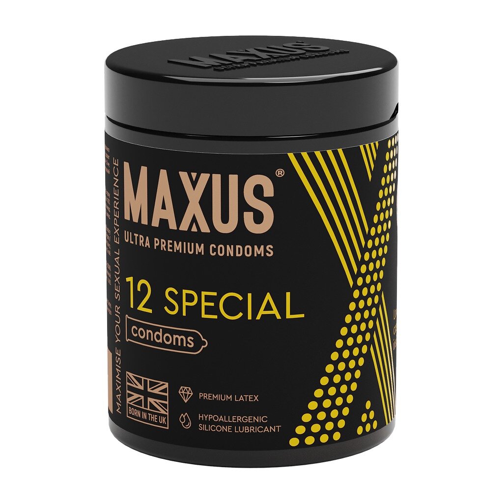 Презервативы Maxus Special набор текстурированные и точечно-ребристые жестяной кейс X-Edition 12 шт.