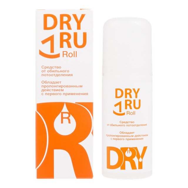 Средство от обильного потоотделения Драй ру (Dry Ru) с пролонгированным действием ролик 50 мл