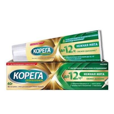 Крем для фиксации зубных протезов Корега Professional нежная мята 40 г