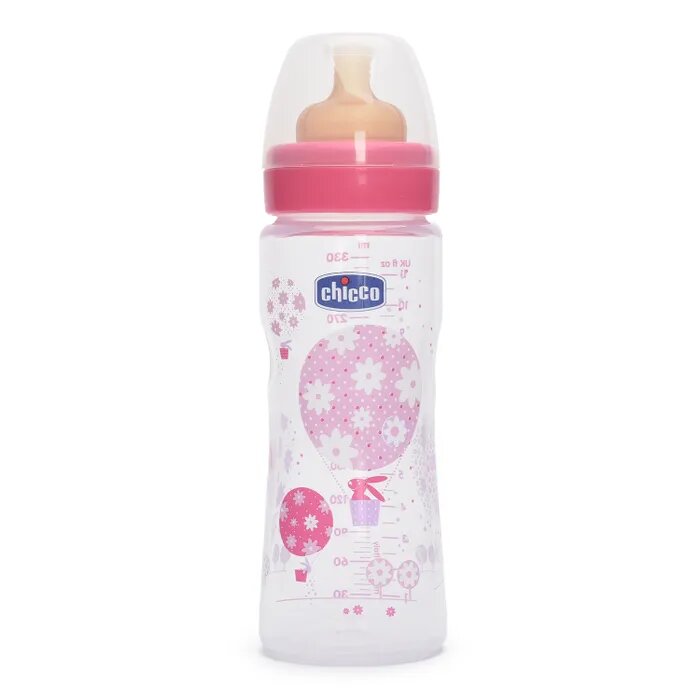 Chicco бутылочка Well-Being Girl латексн соска 330мл +4мес 310205121