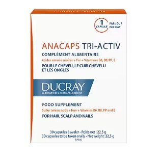 Ducray Аnacaps Tri-Activ для укрепления волос, кожи головы и ногтей капсулы 30 шт.