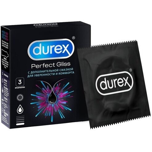 Презервативы из натурального латекса Дюрекс (Durex) Perfect Gliss 3 шт.