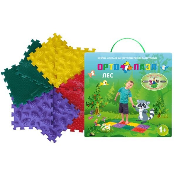 Коврик массажный Орто Пазл Микс лес 8 шт.