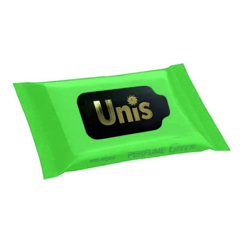 Влажные салфетки Unis Perfume Green антибактериальные 15 шт.