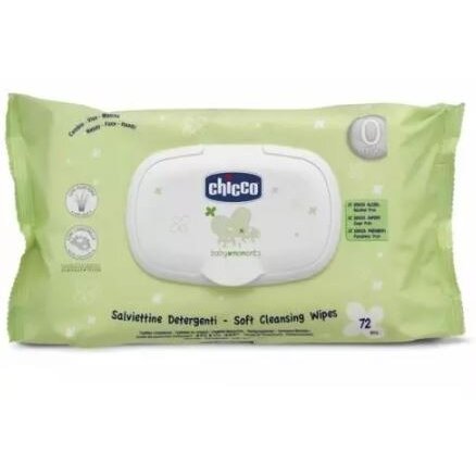 Влажные салфетки детские Chicco Baby Moments с алоэ вера/ромашкой 72 шт.