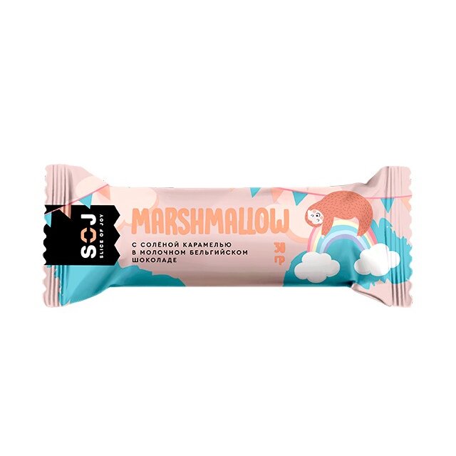 Батончик Soj Marshmallow с соленой карамелью в молочном шоколаде 30 г