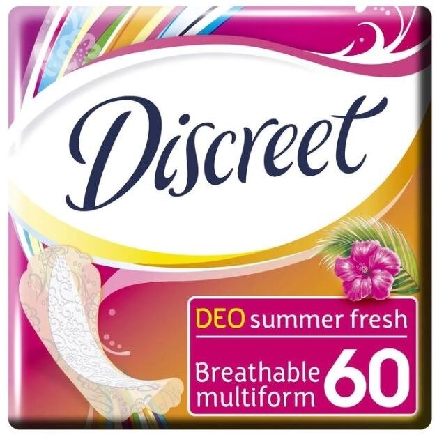 Прокладки ежедневные Дискрит (Discreet) Deo Summer Fresh Multiform летняя свежесть 60 шт.