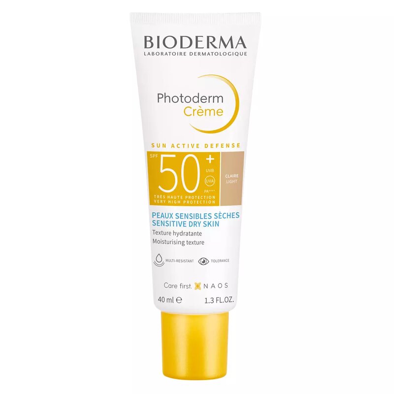 Крем тональный солнцезащитный Bioderma Photoderm светлый для чувствительной кожи SPF50+ 40 мл