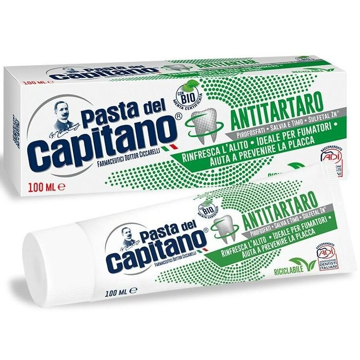 Паста зубная Pasta del capitano для курящих от зубного камня 100 мл