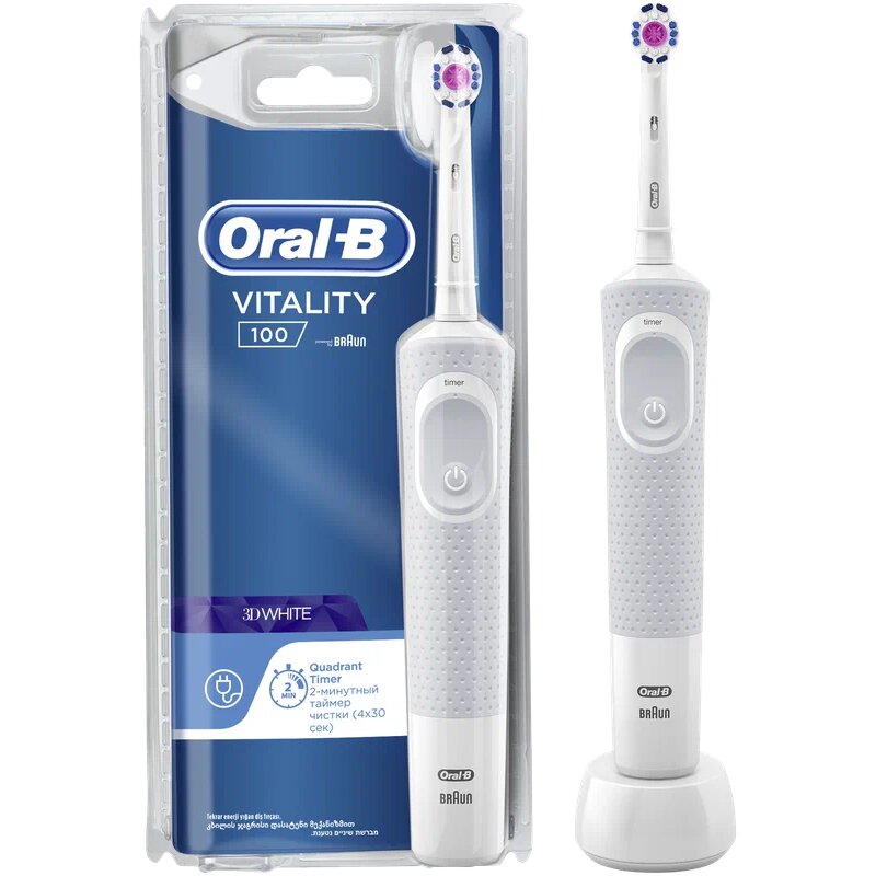Oral-b braun vitality щетка зубная электрическая pro 3d white d100.413.1 тип 3710 white