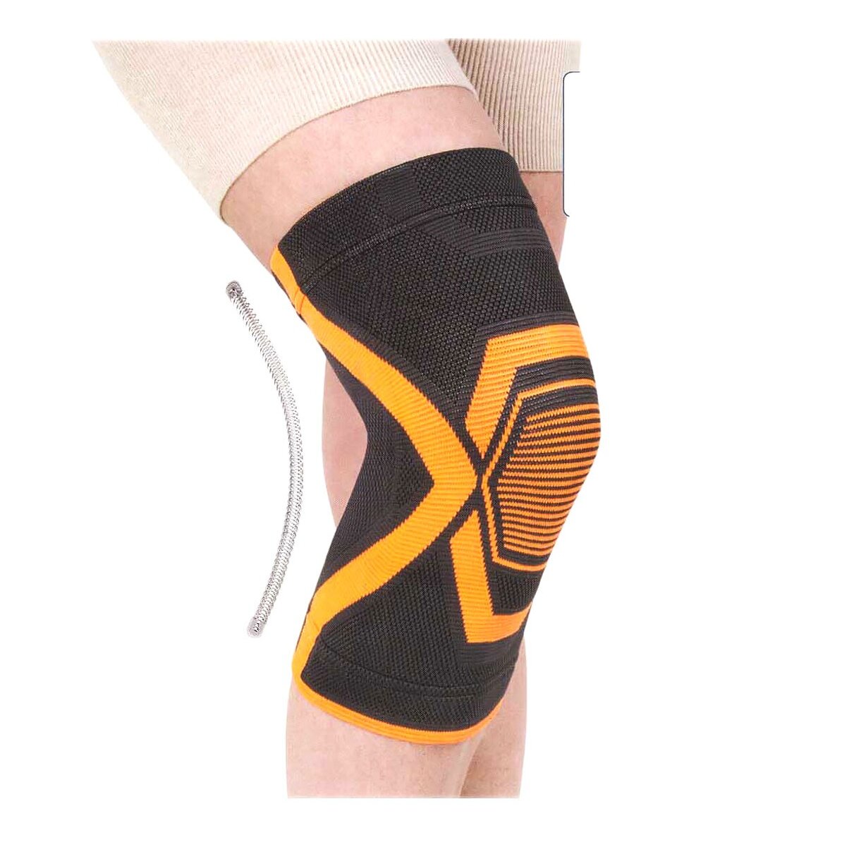 Бандаж на коленный сустав Экотен H-102 серо-оранжевый р.М