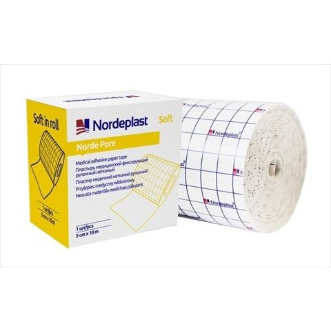 Пластырь Nordeplast Nordepore Soft медицинский фиксирующий нетканый 10см х10 м