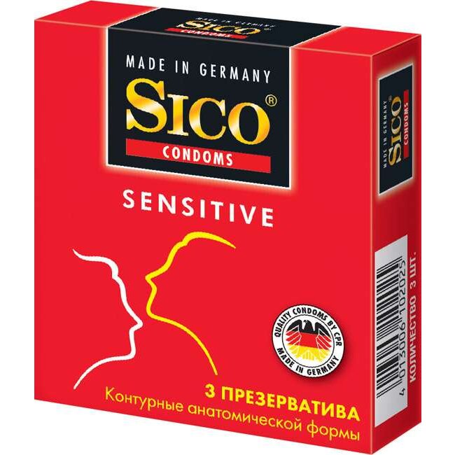 Презервативы Sico Sensitive контурные анатомической формы 3 шт.