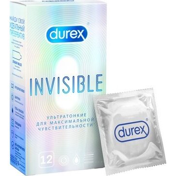 Презервативы Дюрекс (Durex) Invisible ультратонкие 12 шт.