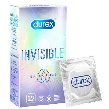 Презервативы Durex Iinvisible Extra Lube 12 шт.