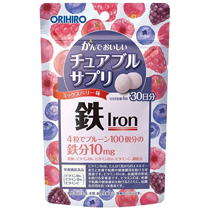 Orihiro Железо с витаминами жевательные таблетки 120 шт.