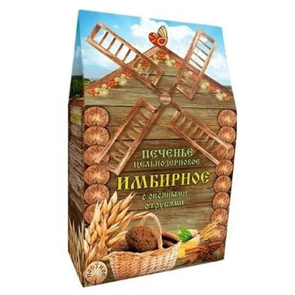 Печенье цельнозерновое Дивинка с овсяными отрубями имбирное 300 г