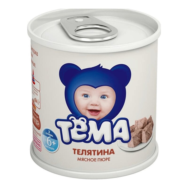 Тема пюре мясное 6мес.+ гомогенизированное 100г телятина