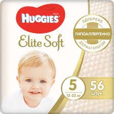 Подгузники Huggies Elite Soft размер 5 12-22 кг 56 шт.