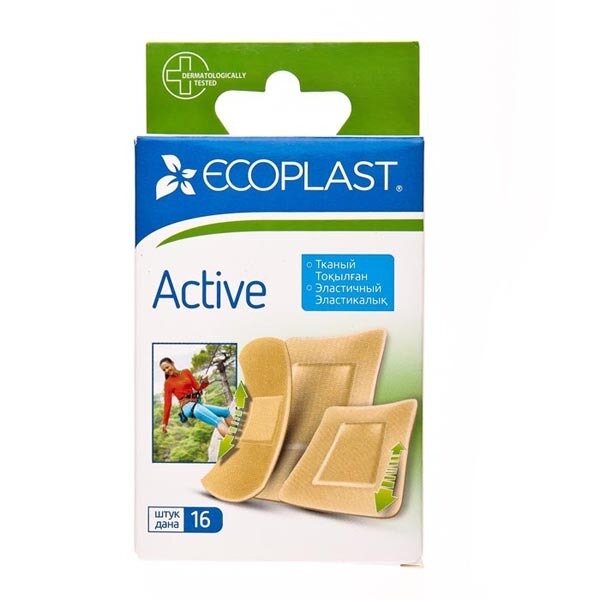 Пластырь Ecoplast медицинский тканый active 16 шт.