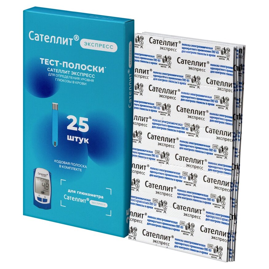 Тест-полоски к глюкометру Элта Сателлит Экспресс 25 шт.