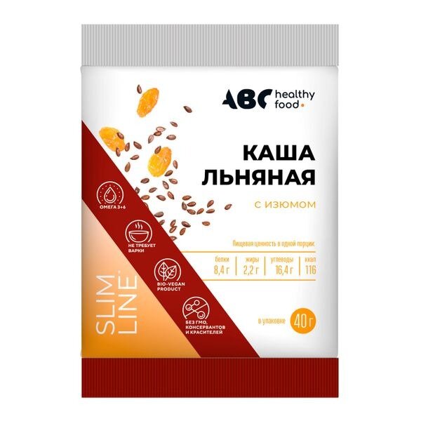 Каша льняная с изюмом ABC Healthy Food 40 г