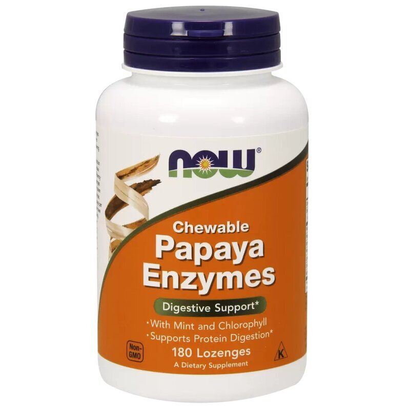 Now Papaya Enzyme Энзимы Папайи жевательные таблетки 180 шт.
