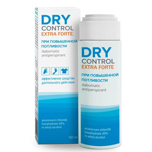Антиперспирант Dry Control Extra Forte 30% от обильного потоотделения со спиртом 50 мл дабоматик