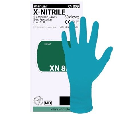 Перчатки Manual xn 809 смотровые н/стерильные нитриловые размер s 25 пар
