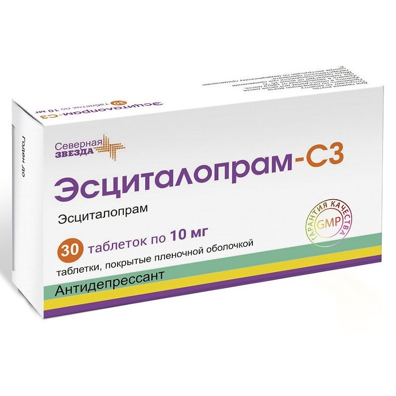 Эсциталопрам-СЗ таблетки 10 мг 30 шт.