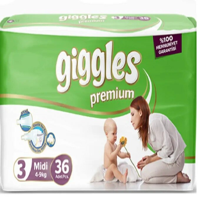 Giggles Премиум Твин Миди Подгузники детские 4-9 кг 36 шт.