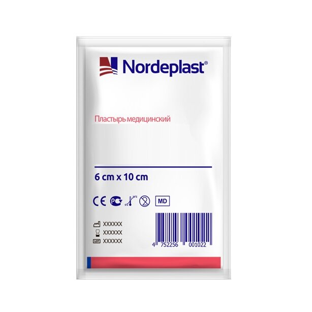 Лейкопластырь Nordeplast Ecofilm полимерный водостойкий 6х10 см