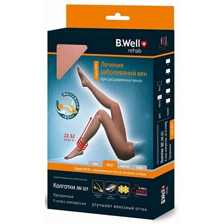 Колготки компрессионные B.Well Med JW-321 2 класс Natural р.3
