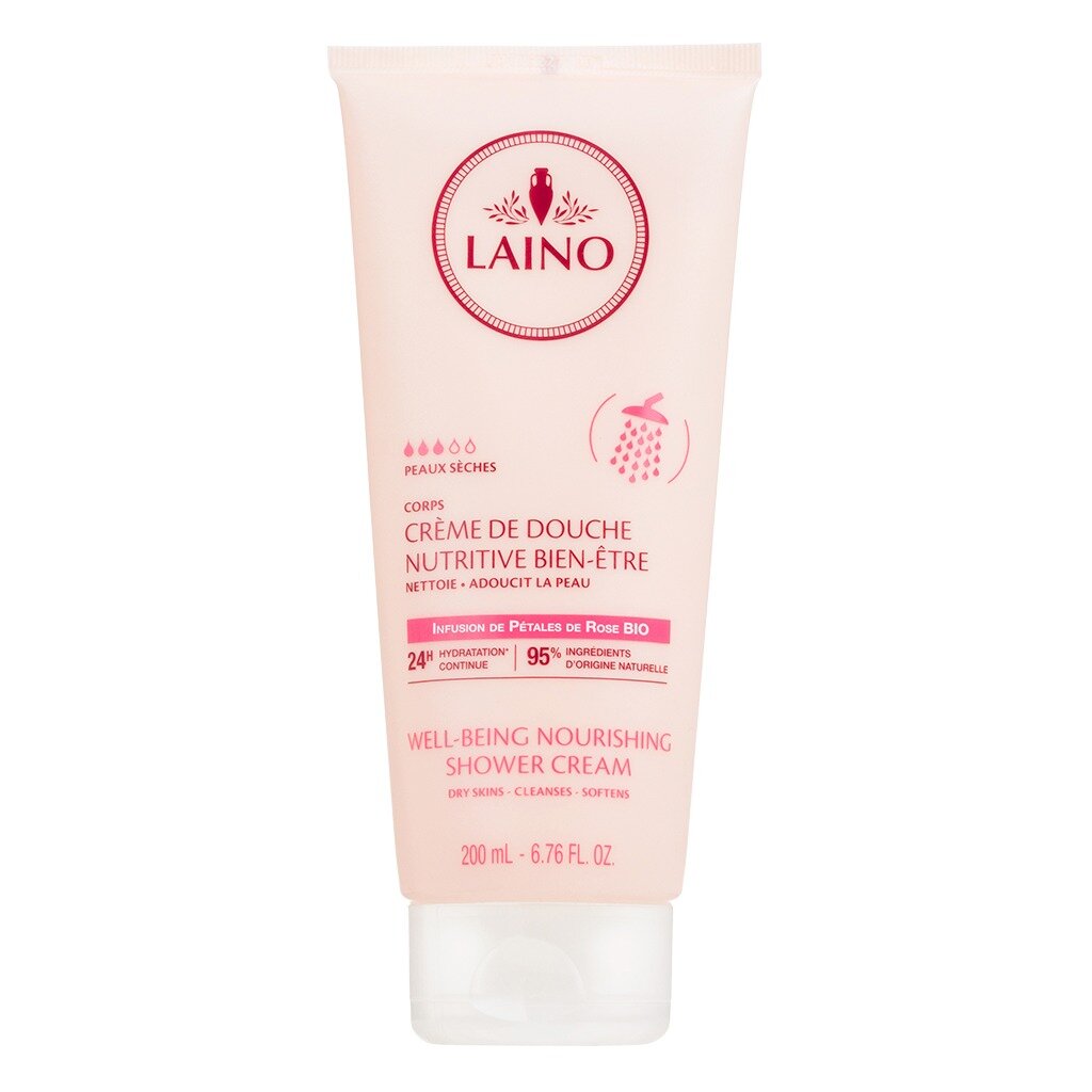Крем для душа Laino органический питательный для сухой кожи Роза 200 мл