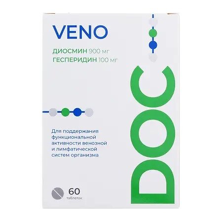 Диосмин+гесперидин Veno Doc таблетки 1000 мг 60 шт.