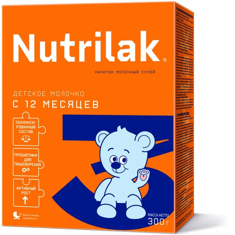 Детское молочко напиток сухой молочный Nutrilak 3 с 12 мес 300 г