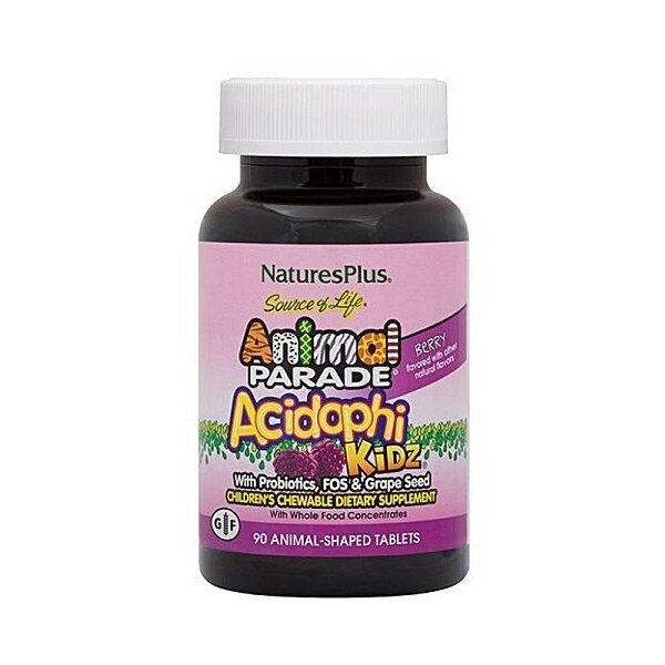 АцидофиКидс с ягодным вкусом Animal parade таблетки жевательные 1550 мг 90 шт.