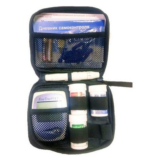 Прибор Easy Touch для измерения глюкозы/холестерина/мочевой кислоты в крови +тест-полоски 1 шт.