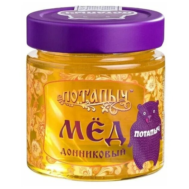 Потапычъ мед натуральный стакан/банка донниковый 250 г