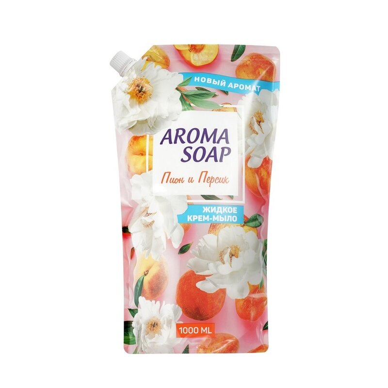 Жидкое крем-мыло Aroma Soap Пион и персик 1000 мл