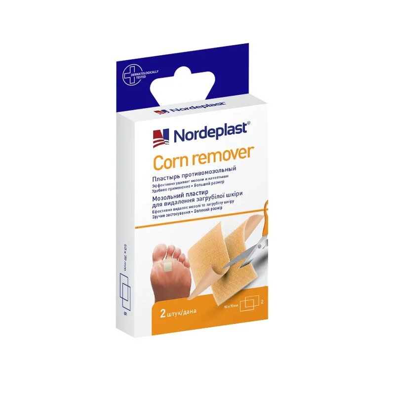 Пластырь мозольный NORDEPLAST Nordeplast Corn Remover для стержневых мозолей и натоптышей 50 x 70мм 2 шт.