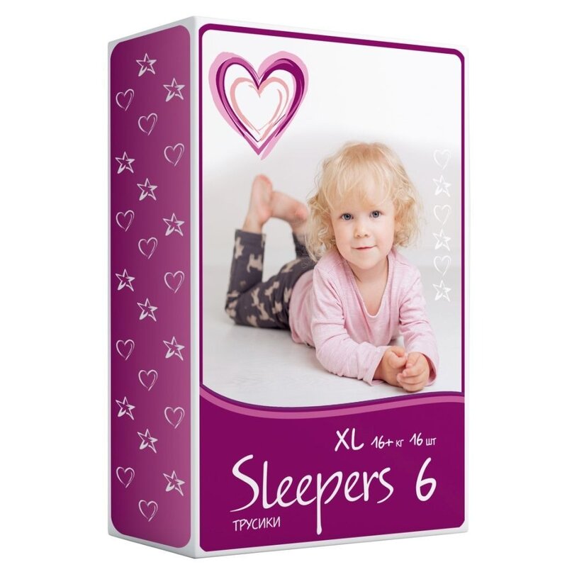 Подгузники Sleepers р.6 (16 кг+) 16 шт.