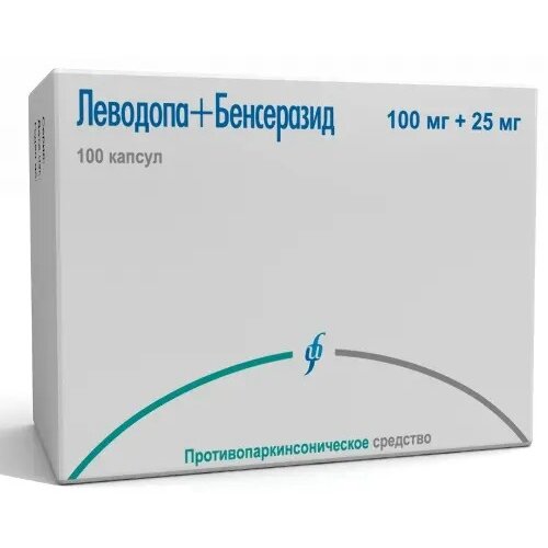 Леводопа+Бенсеразид капсулы 100 мг+25 мг 100 шт.