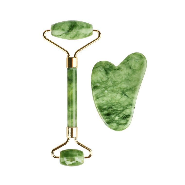 Набор нефритовый роллер-массажер для лица и скребок Гуаша AMG331 Gezatone 1301276 x1