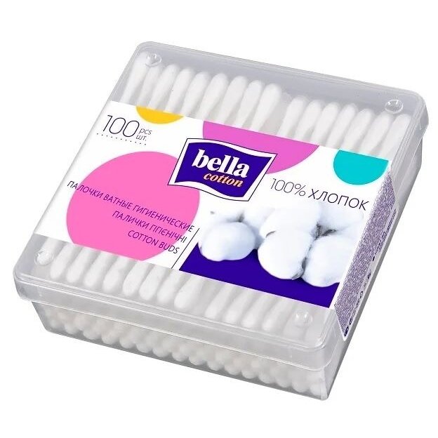 БЕЛЛА ватные палочки 100 шт. (квадрат упак)