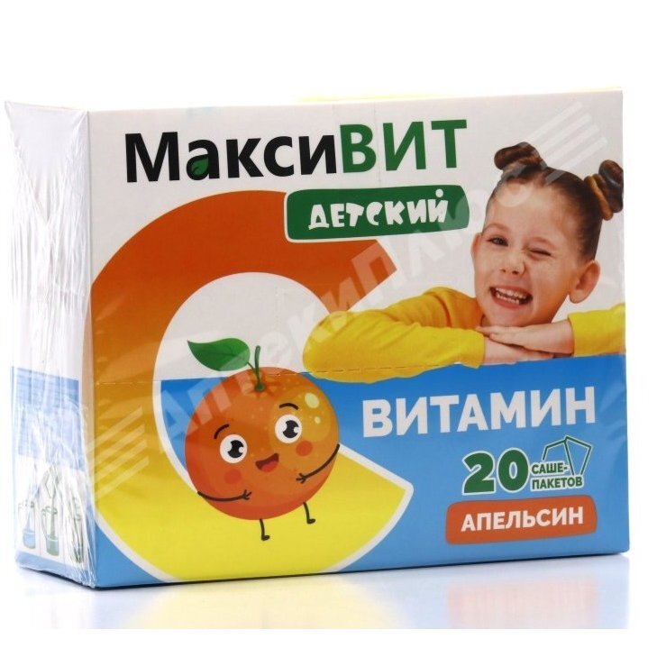 Аскорбиновая кислота Витамин С Максивит детский Апельсин порошок 20 шт.