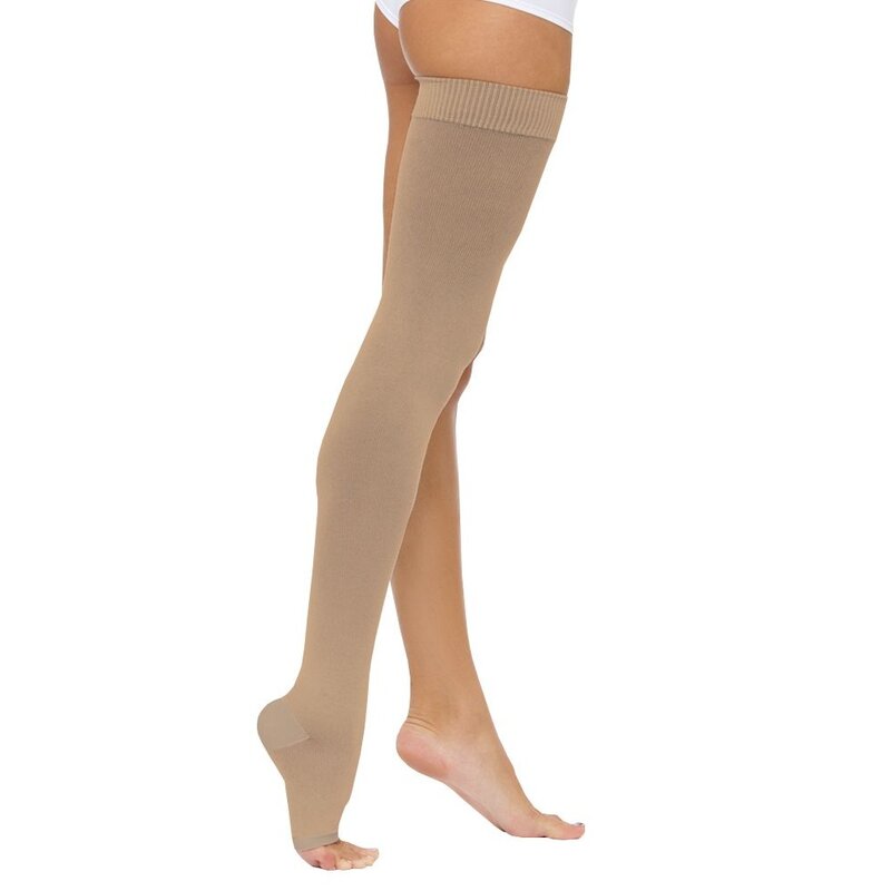 Чулок до бедра Центр компресс 2 класс открытый носок кремовый р.4